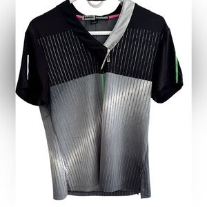 Jamie Sadock Rain Print  Women’s Size Medium‎ 1/4 Zip Abstract Green Golf Polo